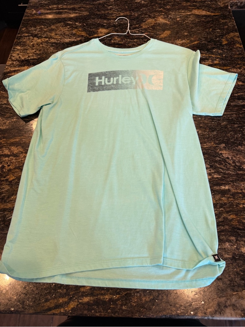 Hurley Men’s Light Teal Logo T-Shirt L